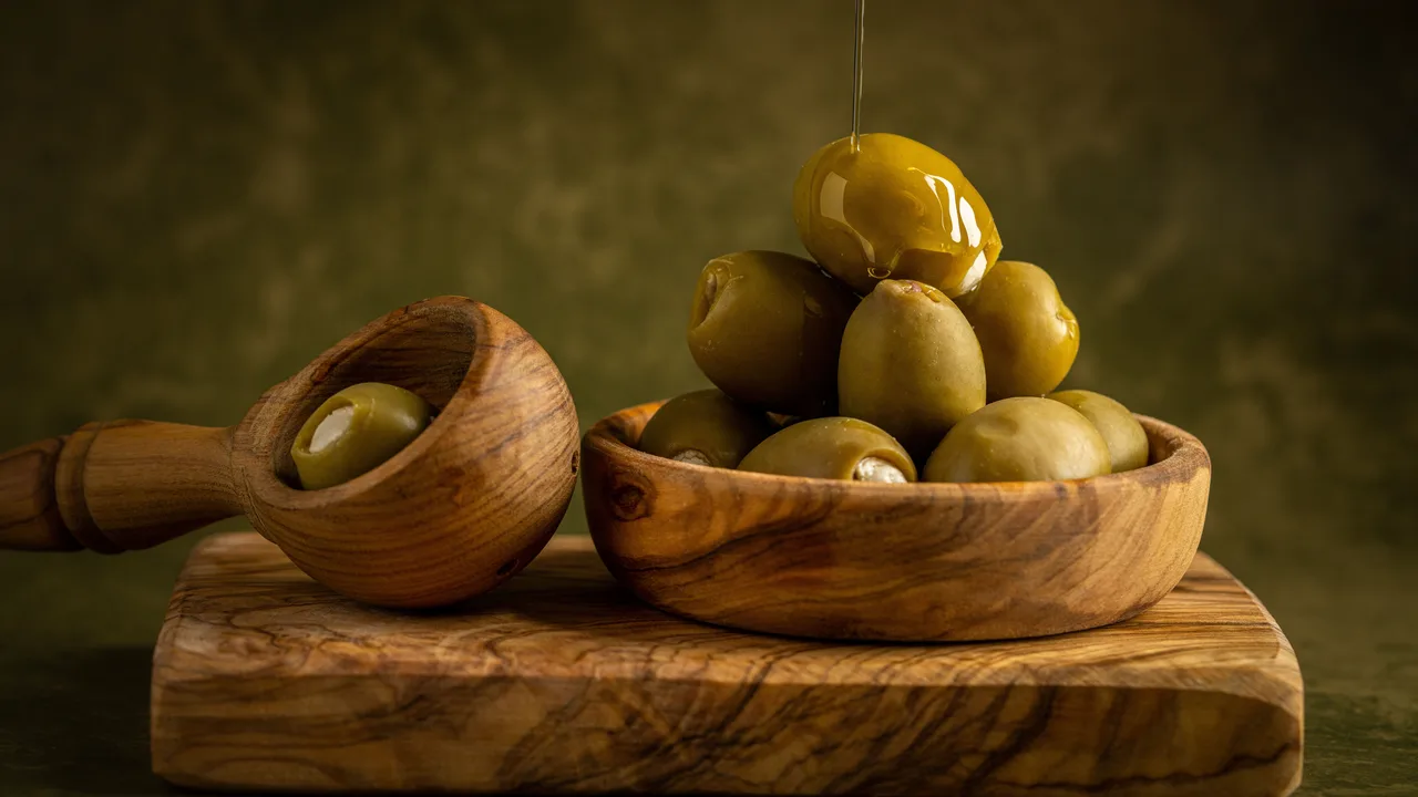 Huile d'olive et olives fraîches, symbole des bonnes graisses alimentaires